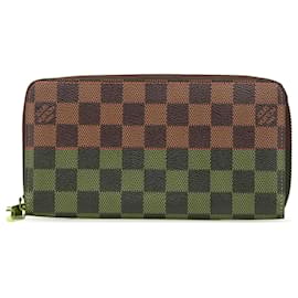Louis Vuitton-Louis Vuitton Brown Damier Ebene Zippy Long Wallet-Brown