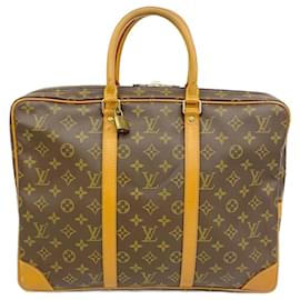 Louis Vuitton-Sac à main Louis Vuitton Monogram Porte Document Voyage M40226-Marron
