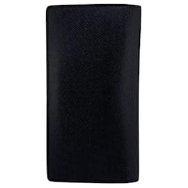 Louis Vuitton-Portefeuille long bi-fold Taiga noir Louis Vuitton-Noir