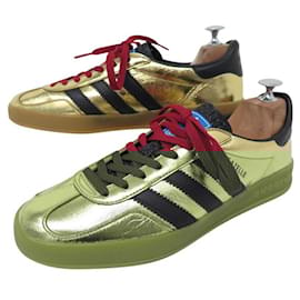 Gucci-NINE GUCCI X ADIDAS GAZELLE 707861 BASKETS 8 42 SNEAKERS SHOES-Golden