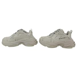 Balenciaga-NINE BALENCIAGA TRIPLE S ALL OVER LOGO 524039 39 SNEAKERS SHOES-Beige