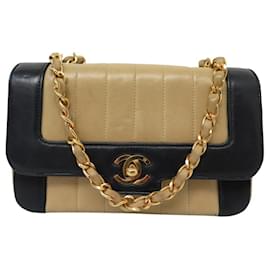 Chanel-VINTAGE SAC A MAIN CHANEL MINI SAC A RABAT CLASSIQUE TIMELESS CUIR HANDBAG-Autre
