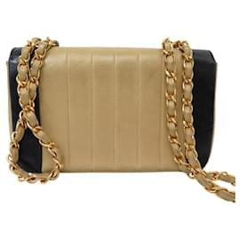 Chanel-VINTAGE SAC A MAIN CHANEL MINI SAC A RABAT CLASSIQUE TIMELESS CUIR HANDBAG-Autre