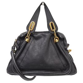 Chloé BORSA CHLOE PARATY MEDIUM 8HS891 IN PELLE GRAIN NERA Nero