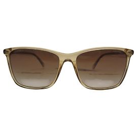 NUOVI OCCHIALI DA SOLE CHANEL 5447 IN PLASTICA BEIGE CON ASTUCCIO Beige