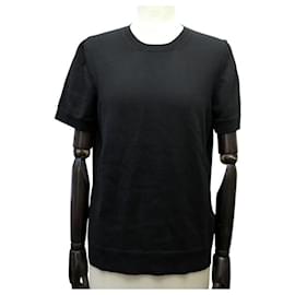 Christian Dior-NEW CHRISTIAN DIOR PULL BEE EMBROIDERY LOGO CD 38 M BLACK WOOL SWEATER-Black