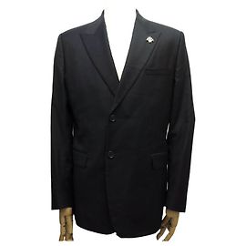 Christian Dior NUOVA GIACCA DIOR HOMME SPILLA A API STRASS 50 M LANA NERA Nero