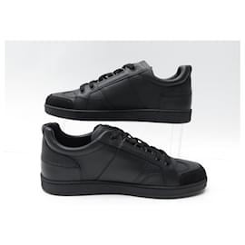 Dior-NINE CHRISTIAN DIOR D-BEE 38 BLACK LEATHER SNEAKERS SHOE-Black