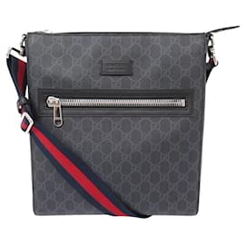 Gucci-NEW GUCCI BAG SHOULDER GG BLACK SMALL FORMAT 474137 CANVAS BAG-Black