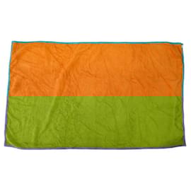 Hermès-HERMES BEACH TOWEL H BLUE COTTON BATH TOWEL-Blue