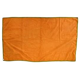 Hermès-DRAP DE PLAGE HERMES LOGO H SERVIETTE DE BAIN EN COTON ORANGE BEACH TOWEL-Orange