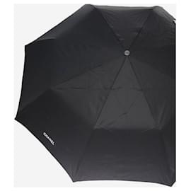Chanel-Black nylon folding umbrella-Black