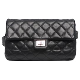 Chanel-Caviar 2.55 snap belt bag-Black