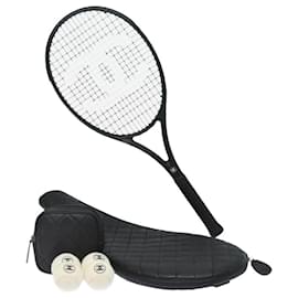 Chanel-Black CC tennis racket and balls set-Black