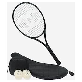 Chanel-Black CC tennis racket and balls set-Black
