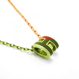 Hermès-Hermes Necklace Pop H GP Plated in Brown and Pink Gold-Brown,Golden