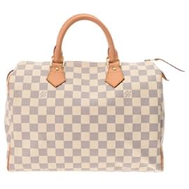 Louis Vuitton-Louis Vuitton Damier Azur Speedy 30 Handbag-White