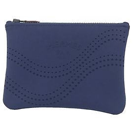 Hermès Hermes Neoban PM Wave Punching Flat Pouch Navy blue