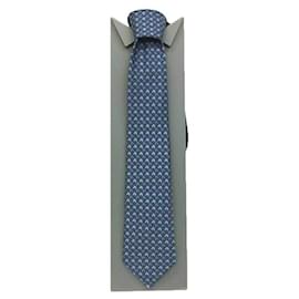 Hermès-Hermes Navy Silk Cravat-Navy blue