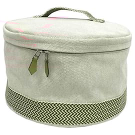 Hermès-Pochette Vanity Bag Hermes en Crème et Rouge-Rouge,Écru