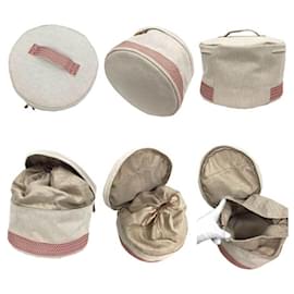 Hermès-Hermes Vanity Bag Pouch in Cream and Red-Red,Cream