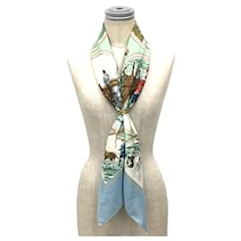 Hermès-Hermes Carré 90 Scarf in Blue Silk-Blue