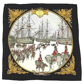 Hermès-Hermes Black Silk Scarf-Black