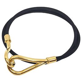 Hermès Pulsera choker doble Jumbo Hermes Negro Dorado