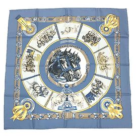 Hermès Cachecol de seda azul Hermes Azul