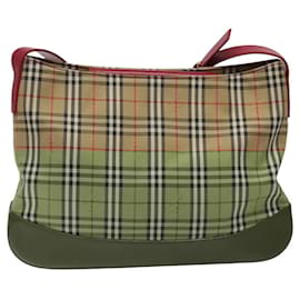 Autre Marque-Burberrys Nova Check Shoulder Bag Canvas Beige Gold Auth 117995-Beige,Golden
