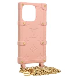 Louis Vuitton-LOUIS VUITTON Monogram Trunk IPHONE14PRO iPhone Case Pink M82082 LV Auth ki5744-Pink,Monogram