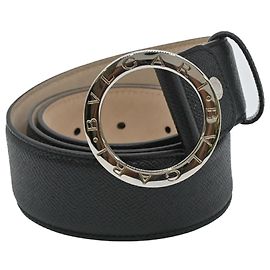 Bulgari Cinto de couro Bvlgari em bege e preto Preto Bege
