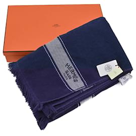Hermès-Serviette de plage Hermes Navy-Bleu Marine