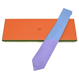 Hermès-Hermes Light Blue Silk Cravat-Light blue