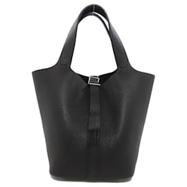 Hermès-Sac à main Hermes Picotin PM-Noir