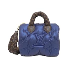 Louis Vuitton-Louis Vuitton Monogram Speedy Bandouliere Boston Bag-Metallic,Navy blue