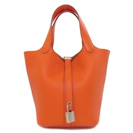 Hermès-Sac à main Hermes Picotin Lock PM-Orange