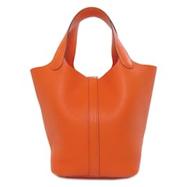 Hermès-Sac à main Hermes Picotin Lock PM-Orange
