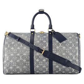 Louis Vuitton Keepall 45 Monoglam Reisetasche Grau Stoff Grau