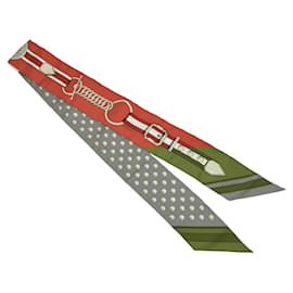 Hermès-Hermes Twilly Scarf in Gray and Pink-Brown,Pink