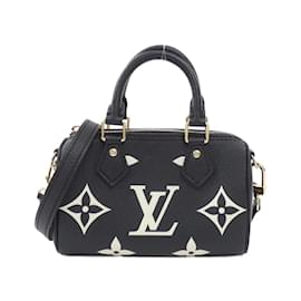 Louis Vuitton-Louis Vuitton Bicolor Monogram Empreinte Nano Speedy Boston Bag-Black,Beige