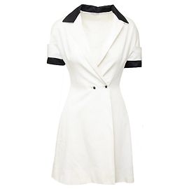 Robe Mini Couture Gianni Versace Blanc cassé