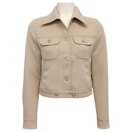 Veste Trucker en Twill Sand Signature de Courreges Beige