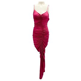 Victoria Beckham Kirsch-Flüssigkeits-Drapé-Kleid Pink