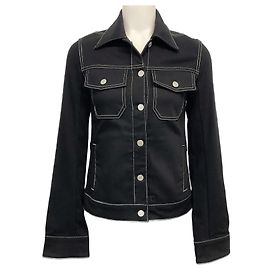 Courreges Black Denim Trucker Jacket Black