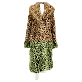 Paco Rabanne-Faux fur coat-Camel