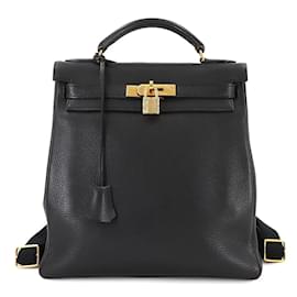 Hermès-Sac à dos Hermes Kelly Ad GM-Noir