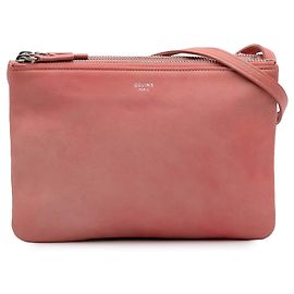 Céline Celine Rosa Pequena Trio em Couro de Cordeiro Rosa