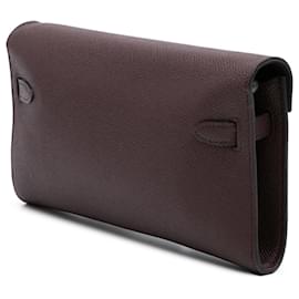 Hermès-Portefeuille Hermès Kelly To Go en Epsom rouge-Rouge,Bordeaux