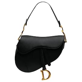 Dior-Dior Black Grained Calfskin Saddle Bag-Black